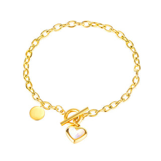 Troli Delicato Bracciale Dorato Con Cuore In Madreperla Vgs1140-1