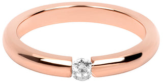 Troli Thin pink gold-plated steel Anello with crystal - Circuit: 55 mm