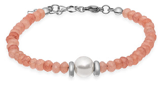 Troli Braccialetto Di Perline Rosa Delicato Con Perla Vesb0712S-A