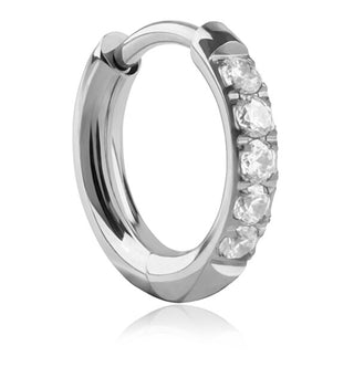 Troli Steel Anello single Orecchino with zircons VHLLE2008S - Diameter: 1 cm