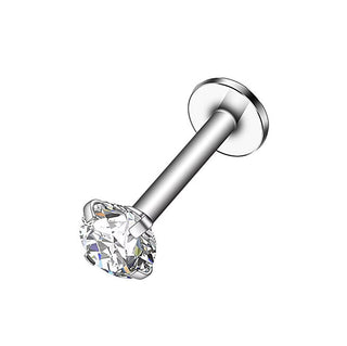 Troli Labret In Acciaio Con Cristallo Trasparente - Diametro: 0,3 Cm