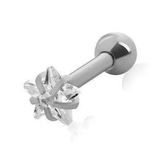 Troli Orecchini Piercing In Acciaio Con Cristallo Star
