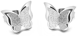 Troli Steel Metal butterfly Orecchini Butterfly KES-048-SIL
