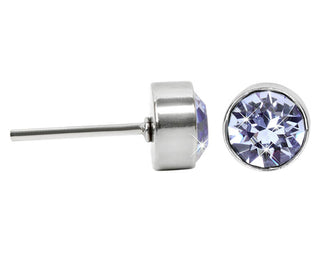 Levien Orecchini In Acciaio Chaton Light Sapphire