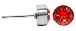 Levien Playful Steel Button Earrings Chaton Light Siam 