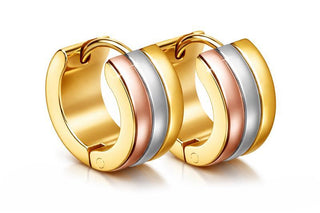 Troli Steel tricolor hoop Orecchini