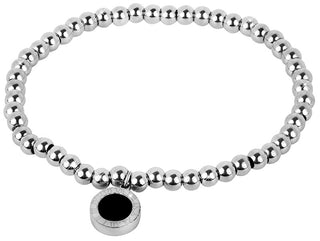 Troli Bracciale A Sfera In Acciaio Con Pendente Bifacciale
