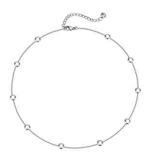Troli Collana In Acciaio Con Zirconi Scintillanti