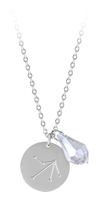 Troli Collana In Acciaio Sagittario Con Zircone (Catena, 2 Ciondoli)