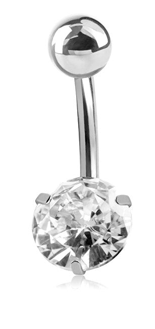 Troli Steel navel piercing con clear crystal