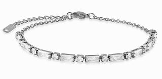 Troli Affascinante Bracciale In Acciaio Con Cristalli