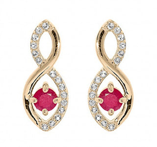 Troli Deliciosos Pendientes Bañados en Oro con Circonitas Fucsia Po/Se09089C 