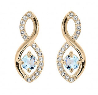 Troli Délicieuses boucles d’oreilles avec topaze plaqué or Po/Se09089Tz 