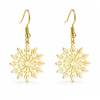 Troli Charming gold-plated steel Orecchini Snowflakes