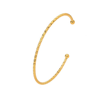 Troli Bracciale Aperto In Acciaio Placcato Oro Massiccio