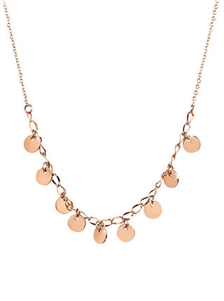 Troli Collar con monedas de acero color oro rosa 