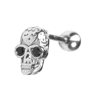 Troli Orecchini Piercing Teschio Con Cristalli Neri