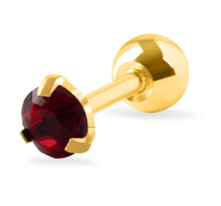 Troli Orecchino Piercing Con Cristallo Rosso