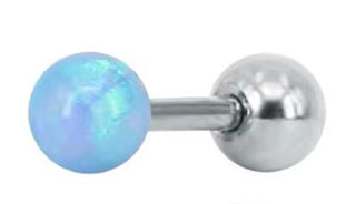 Troli Earring Piercing With Synthetic Opal Azzurro 