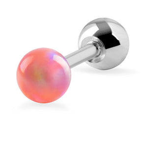 Troli Piercing Orecchino con light pink synthetic opal