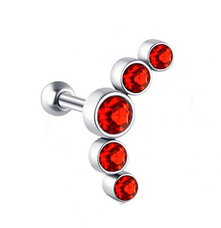 Troli Long steel single Orecchino con red zircons VHLLE00669SR