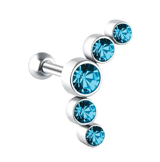 Troli Longitudinal steel single Orecchini with light blue cubic zirconia VHLLE00669SLB