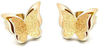 Troli Orecchino A Farfalla Placcato Oro Farfalla In Metallo Kes-048-Gold