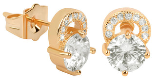Troli Gold-plated glitter Orecchini with clear crystals