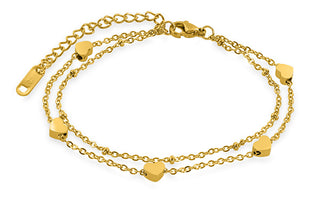 Troli Bracciale Doppio Placcato Oro Con Cuori Heart Gold
