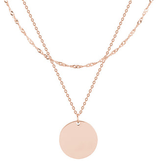 Troli Gold-plated double Collana made of steel with a circular Ciondolo