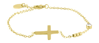 Troli Gold-plated minimalist Bracciale with a cross VCBW024G