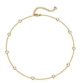 Troli Collana Placcata Oro Con Zirconi Scintillanti