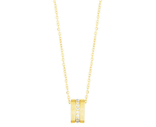 Troli Collar de acero chapado en oro con delicado colgante 