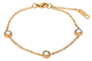 Troli Bracelet en acier plaqué or avec ornements scintillants 