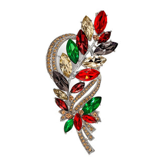 Troli Beautiful Spilla con colored crystals Twig Silver