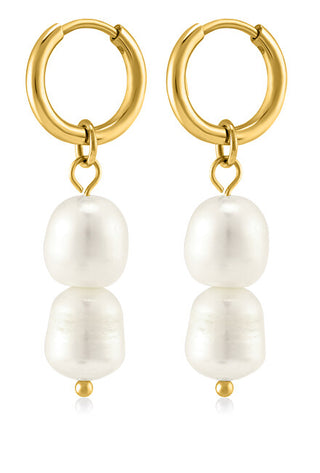 Troli Lovely gold plated Orecchini with genuine pearls 2in1 VAAJDE201861G