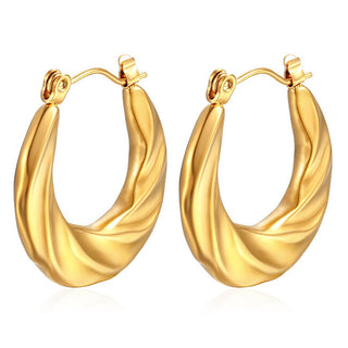 Troli Deliziosi Orecchini Placcati In Oro Con Design Ondulato