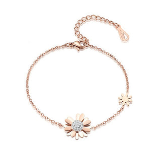 Troli Affascinante Bracciale In Bronzo Con Fiori Vsb006R-Pet