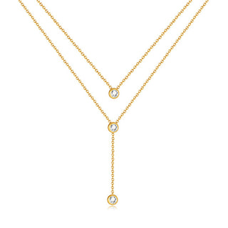 Troli Charming double gold-plated Collana with zircons