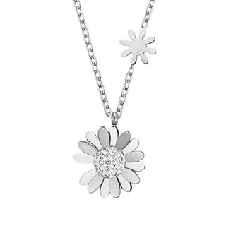 Troli Charming steel Collana with flowers VSN004S-PET