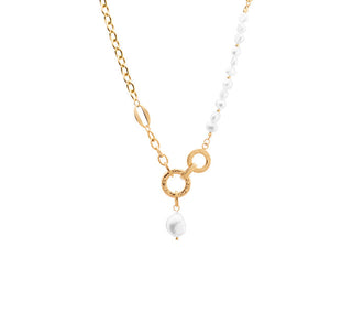 Troli Charming steel Collana with synthetic pearls VBS006S-PET