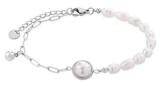 Troli Affascinante Bracciale In Acciaio Con Perle Autentiche Vgs1299S-1