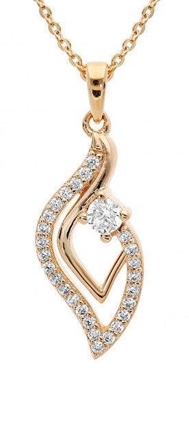 Troli Affascinante Collana Placcata Oro Con Zirconi Po/Sp04571A