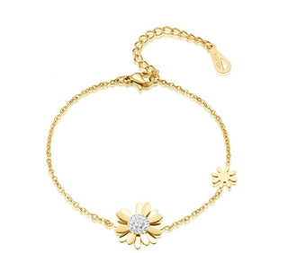 Troli Affascinante Bracciale Dorato Con Fiori Vsb006G-Pet