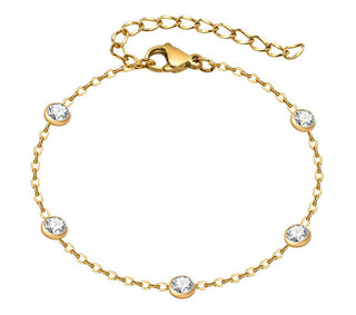 Troli Affascinante Bracciale Placcato Oro Con Zirconi