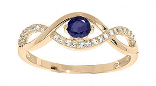 Troli Affascinante Anello Placcato Oro Con Zircone Blu Po/Sr00716N - Circuito: 60 Mm