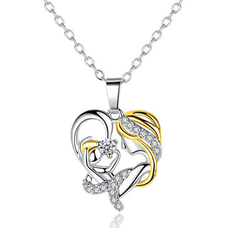 Troli Two-Tone Romantic Necklace with Heart from Madonna (Chain Pendant) 