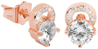 Troli Pink gold plated Orecchini with clear crystals