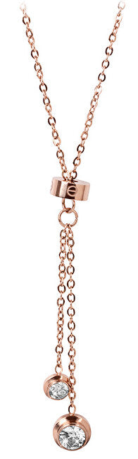 Troli Pink gold-plated steel Collana with crystals