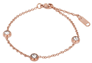Troli Bracciale In Acciaio Placcato Oro Rosa Con Ornamenti Scintillanti